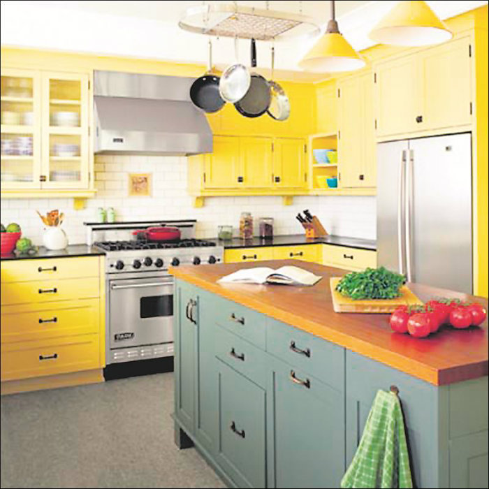Ideas for modern spring decoration: yellow and green