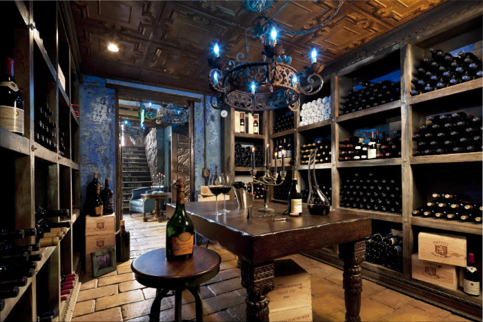 The home wine cellar for a  bottle of Torres