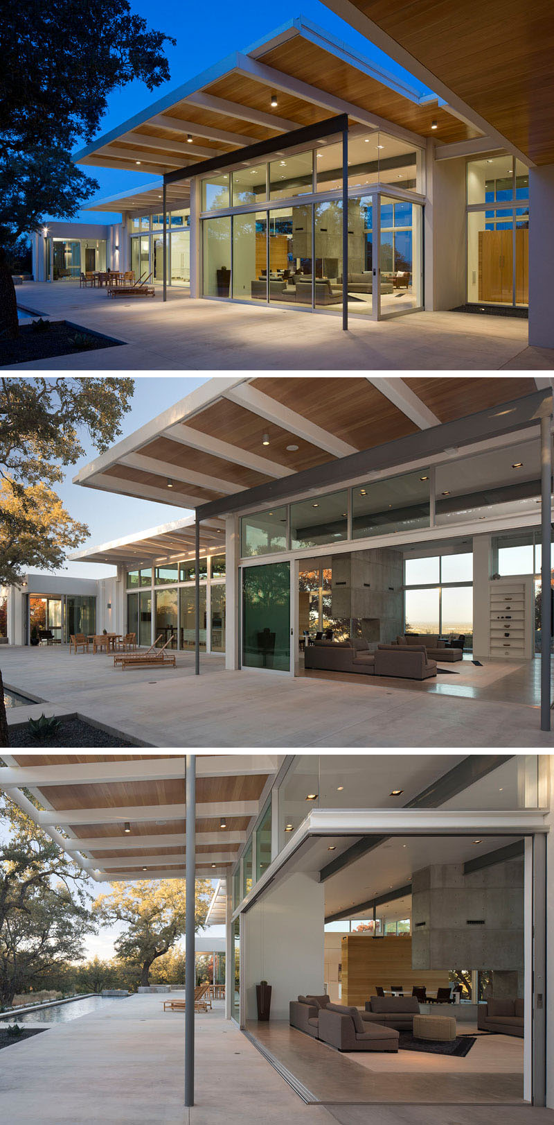 Modern Home In Texas Is Surrounded By Oak Trees